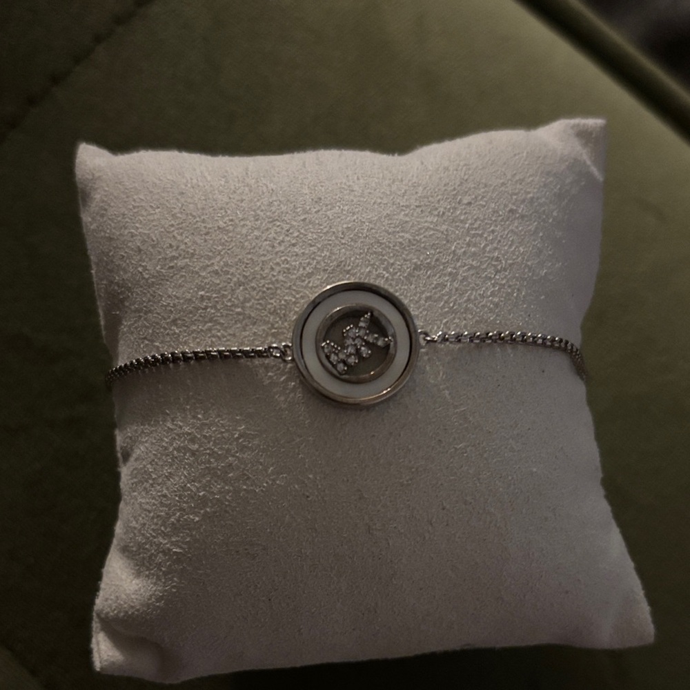 Michael Kors Silver Bracelet with Crystal Charm